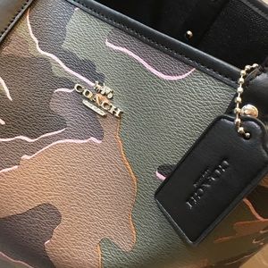 Coach reversible coated canvas tote in camo print
